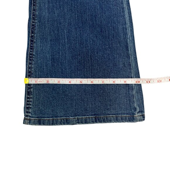 Almost Famous Y2K Juniors Size 11 High Rise Flare Jeans Blue Denim Tie Belt - Picture 11 of 14